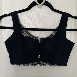 Lace Trim Black Bra